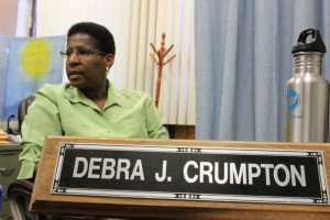 City College Professor Debra Crumpton at her desk. 