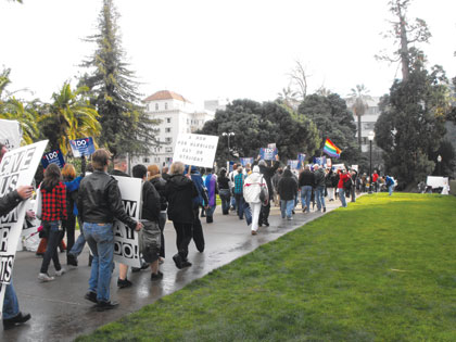 Supporters of gay marriage march around the Capitol seeking equal rights for everyone.