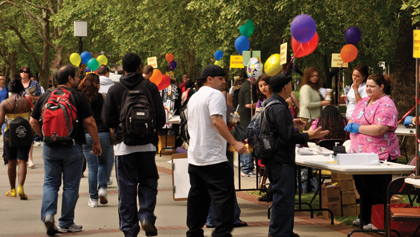 City College students gather April 23 for the Health Fair in the Quad.