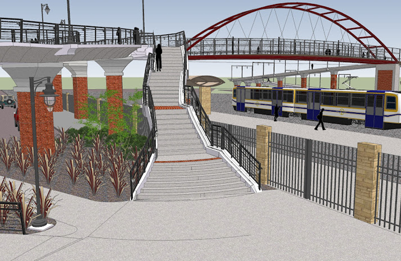 An artists rendering of the new SCC pedestrian bike bridge