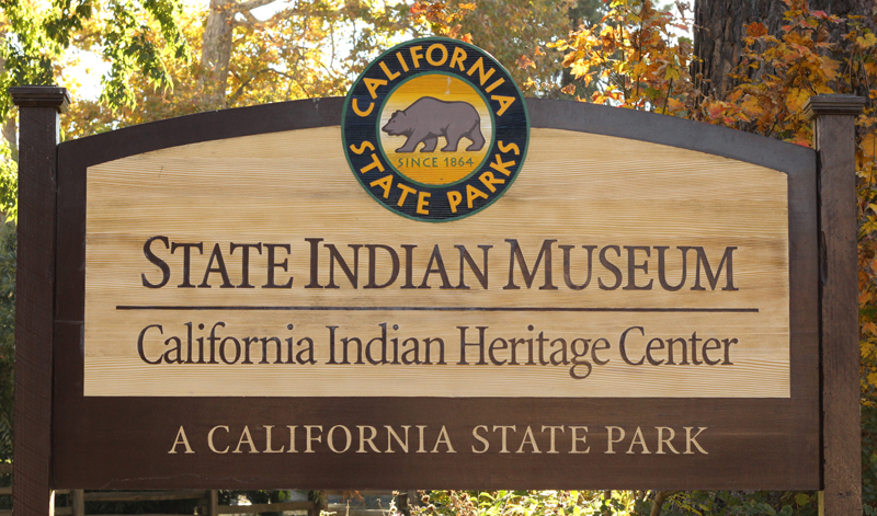 A sign for reads California State Indian Museum.