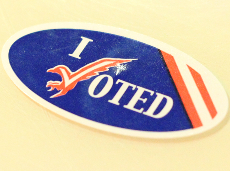 A voter sticker given out at polling places to those who vote.  Evan E. Duran | evaneduran@gmail.com