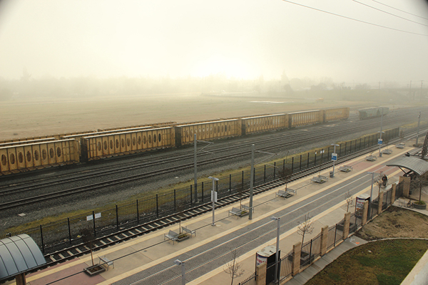 A light haze of fog covers the sun and hovers like a blanket over the light rail station by City College the morning of Wednesday, Feb. 6, 2013. | T.William Wallin | wallintony@yahoo.com