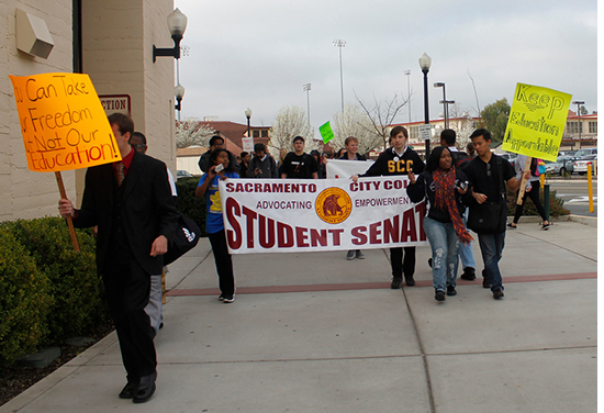 PICTURE OF THE DAY – 3/1/13 City College students gather on campus, heading to the light rail station to join the March In March. | Nicole Hernandez-Tapia | htfamily@live.com