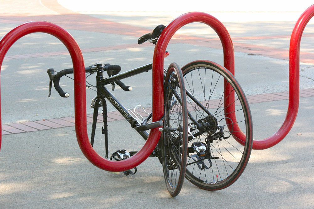 Going beyond traditional chain and lock tactics, some City College students take extra measures to deter bicycle thieves. Teri Barth// express.teri.barth@gmail.com