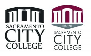 The initial student design (left) was developed into the finial version (right) of the new logo.