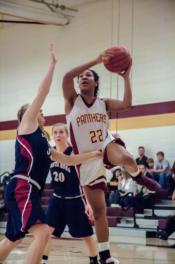 Panthers forward Brittney Harper goes up for a layup in Jan. 17 loss to Santa Rosa.