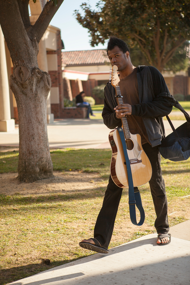 City College music major Chris Felix on his way to class Jan. 28. Photo by Vanessa S. Nelson / Staff Photographer / vanessanelsonexpress@gmail.com