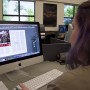 City College Graphics Communications student Liz McGuire, works on a six page magazine layout for Professor Don Button's In-design class in the Design Lab. Luisa Morco | Staff Photographer <span id=