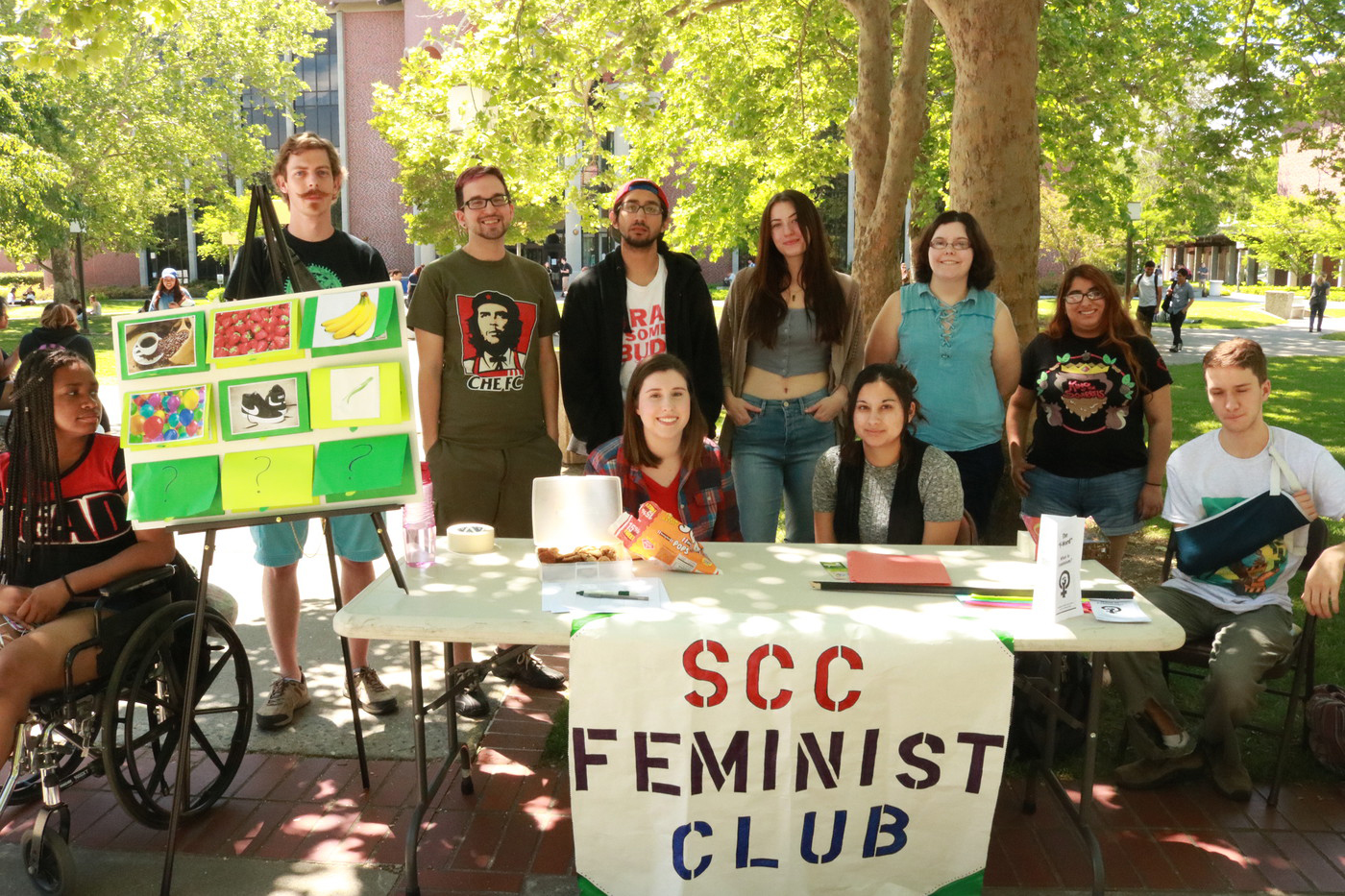 Members of the Feminist Club gather in the Quad at City College to spread awareness about issues. Photo by Reanna Simmons. | rsimmonsexpress@gmail.com