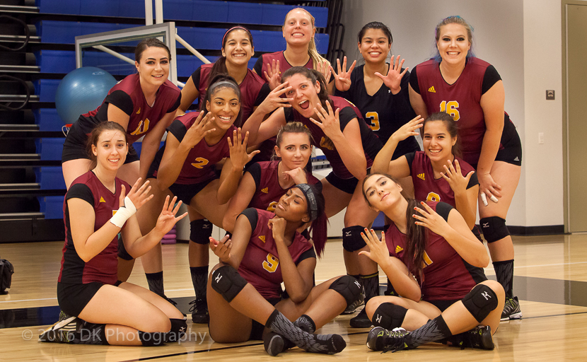 City College volleyball team wins nine straight matches defeating Folsom Lake College at Folsom Gym on Sept. 16th.  ©2016 Dianne Rose