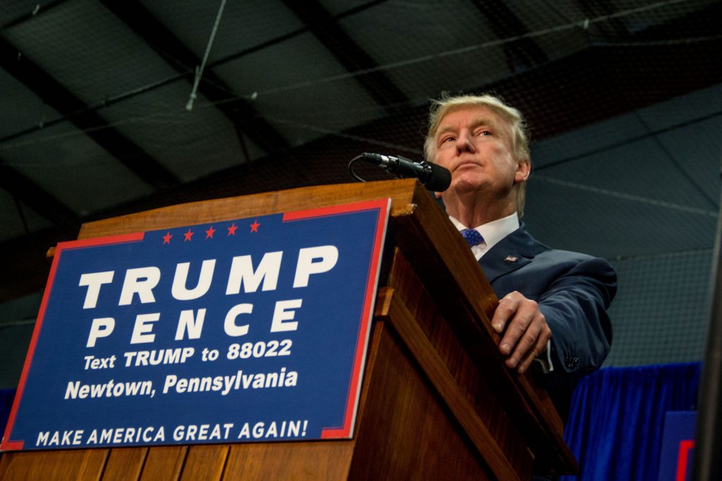 GOP Presidential nominee Donald Trump holds a rally in Newtown, Bucks County, PA, Friday, October 21, 2016. Voter turnout in the Philadelphia suburbs will be crucial for both campaigns.
Photo by Michael Candelori/Creative Commons