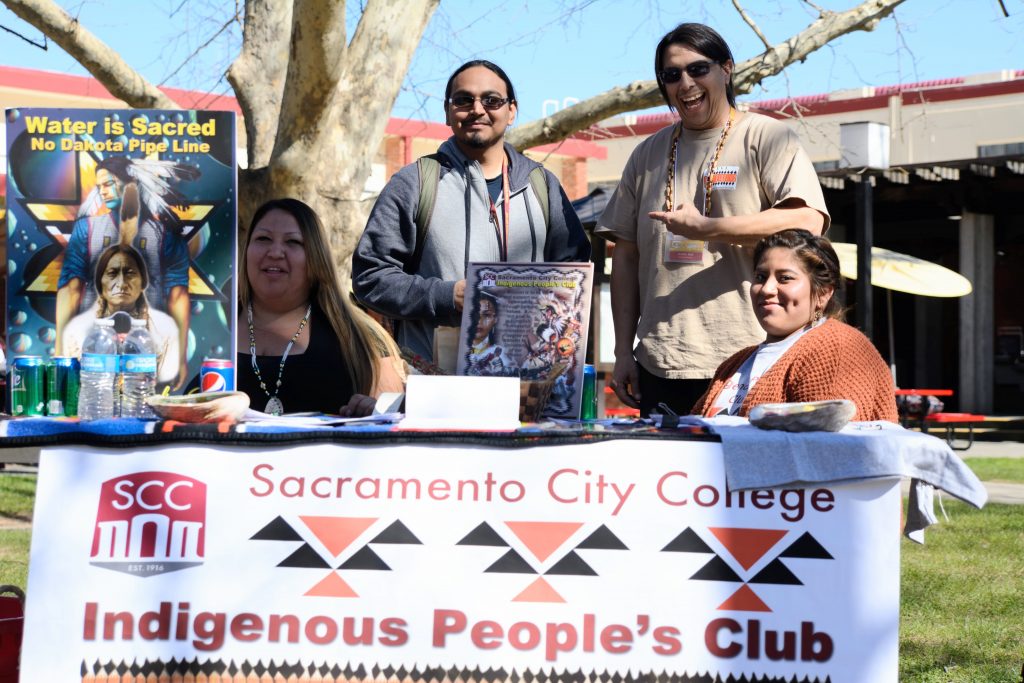 Shawna York, James Castorena, Joshua Mize (I.P.C. President) and Francheska Martinez of the the Indigenous Peoples during club day at City College. . Thursday, March, 2, 2017 Jason Pierce | jpierce.express@gmail.com