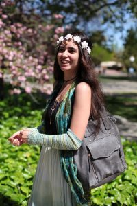 Kiley Garcia, 19, majors in Deaf Culture. “I wanted to wear this green skirt and just matched it with other green clothing and that’s all it took for me to turn into a spring goddess!” Ulysses Ruiz | Staff Photographer | Uruiz.express@gmail.com