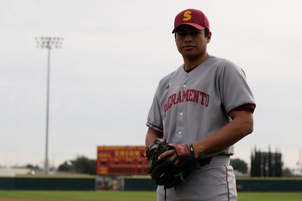 Sophomore+City+College+pitcher+Luis+Salinas+shows+his+game+face+at+Union+Stadium.+Salinas+represented+the+Honduran+Under-23+national+team+between+November+and+December.+Photo+by+Megan+Horn++%7C+%0A+mhorn.express%40gmail.com