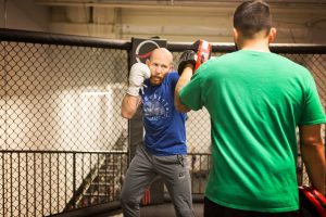 Former City College student and U.F.C. featherweight Josh Emmett, prepares for his fight Feb. 14 at Urijah Faber’s Ultimate Fitness in Sacramento. Emmett will fight Jeremy Stephens Feb. 24. | Photo by Vanessa S. Nelson | vanessanelsonexpress@gmail.com