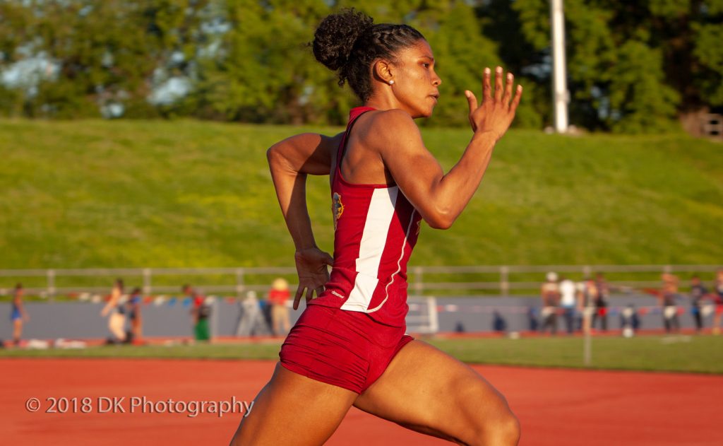 City College sprinter Sianna Willis won her second consecutive 100-meter dash at the Big 8 Championships April 26 at American River College. | Photo by Dianne Rose | diannekayphotos@gmail.com