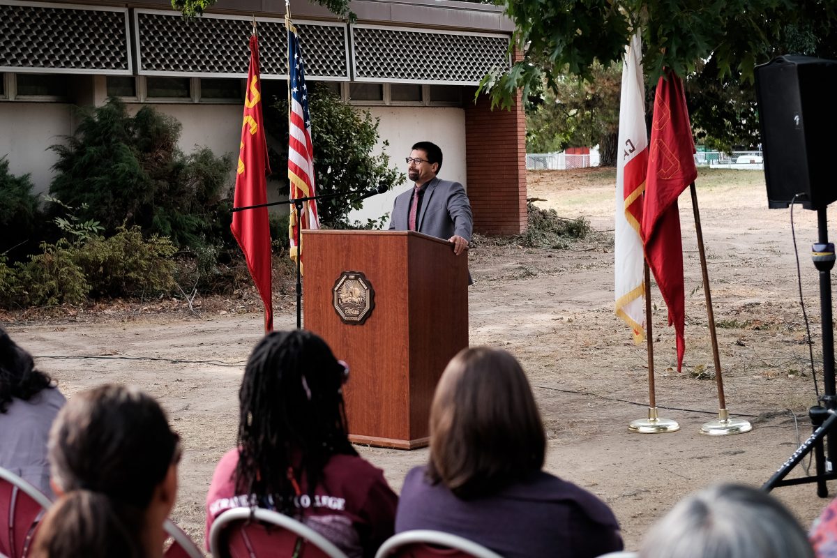City+College+President+Michael+Gutierrez+is+beginning+his+recovery+process+at+home+after+sustaining+injuries+in+a+car+accident+Monday+Aug.+12.+Gutierrez+is+pictured+here+speaking+at+the+Mohr+Hall+groundbreaking+ceremony+Sept.+12%2C+2018.+Photo+by+Phoenix+Kanada