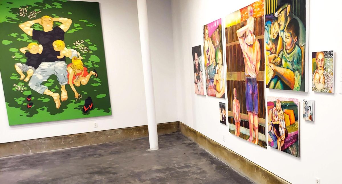 Artwork adorns the walls of the Kondos Gallery for its current exhibit, “Being Both,” at Sacramento City College in Sacramento, Calif., on Monday, Dec. 2, 2024.