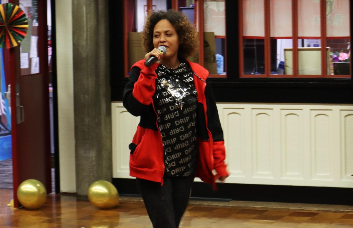 Singer Ashley Fogg performs at the Ebony Aura talent show on Thursday, Feb. 27, 2025 in Sacramento, Calif. 