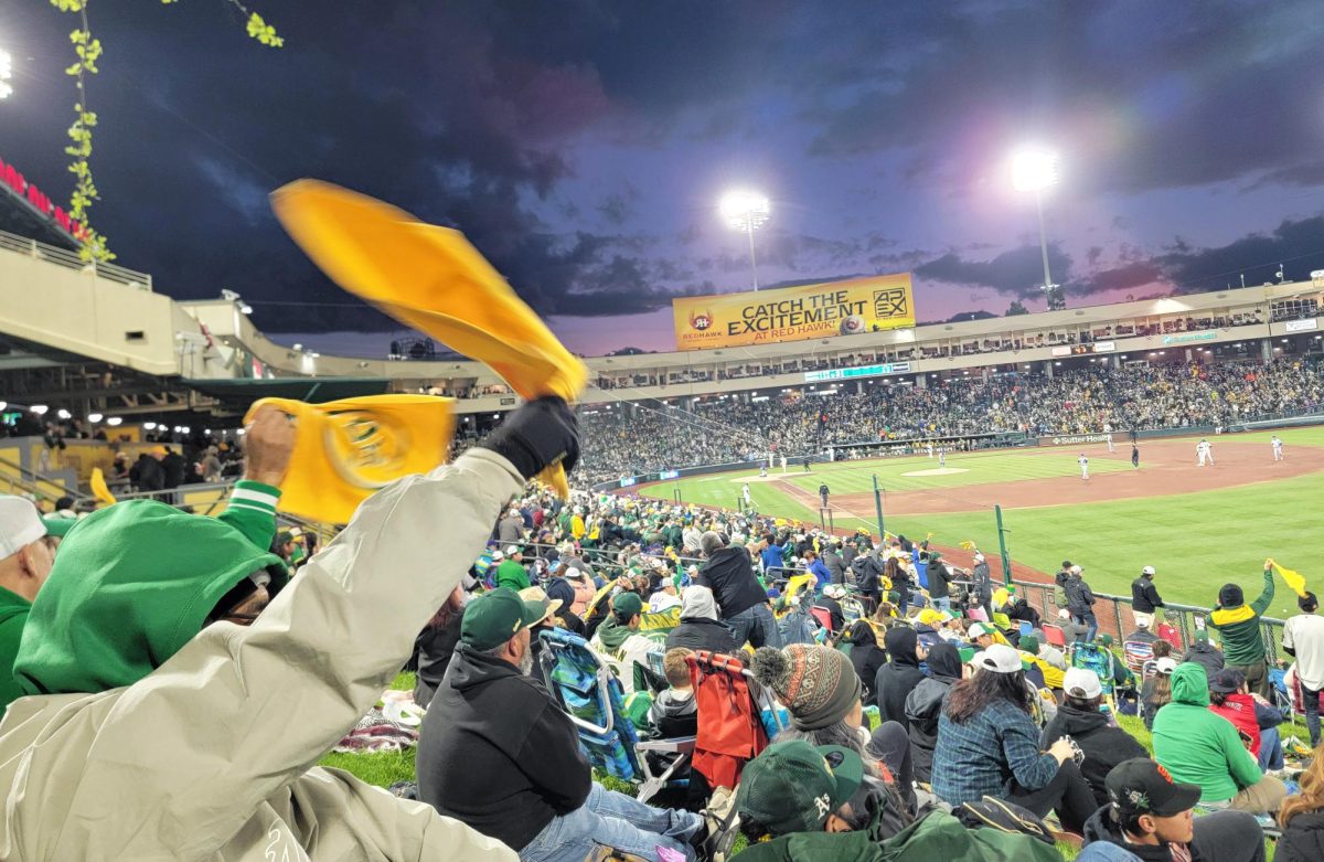 Fans wave their towels in a rally attempt in the third inning at Sutter Health Park on Monday, March 31, 2025, in West Sacramento, Calif.
