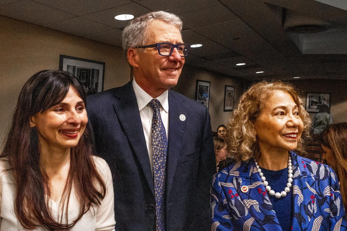 Sonya Christian, Chancellor of the California community colleges, Mildred Garcia, Chancellor of the California State University and James Milliken, President of the University of California (left to right) together ahead of testifying before the Assembly Subcommittee on Education Finance at the state Capitol in Sacramento, Calif. 
