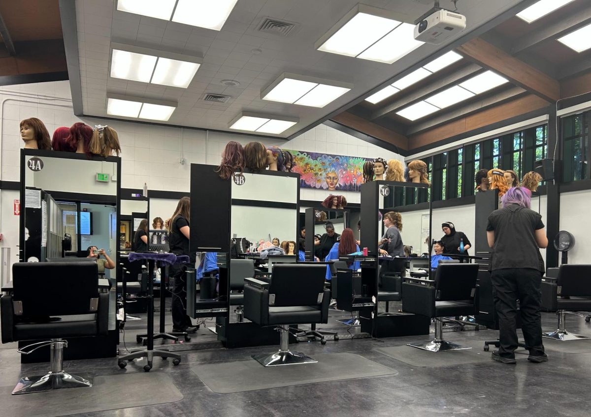 Sacramento City College cosmetology students work on their skills on Wednesday, April 29, 2026, in Sacramento, Calif.